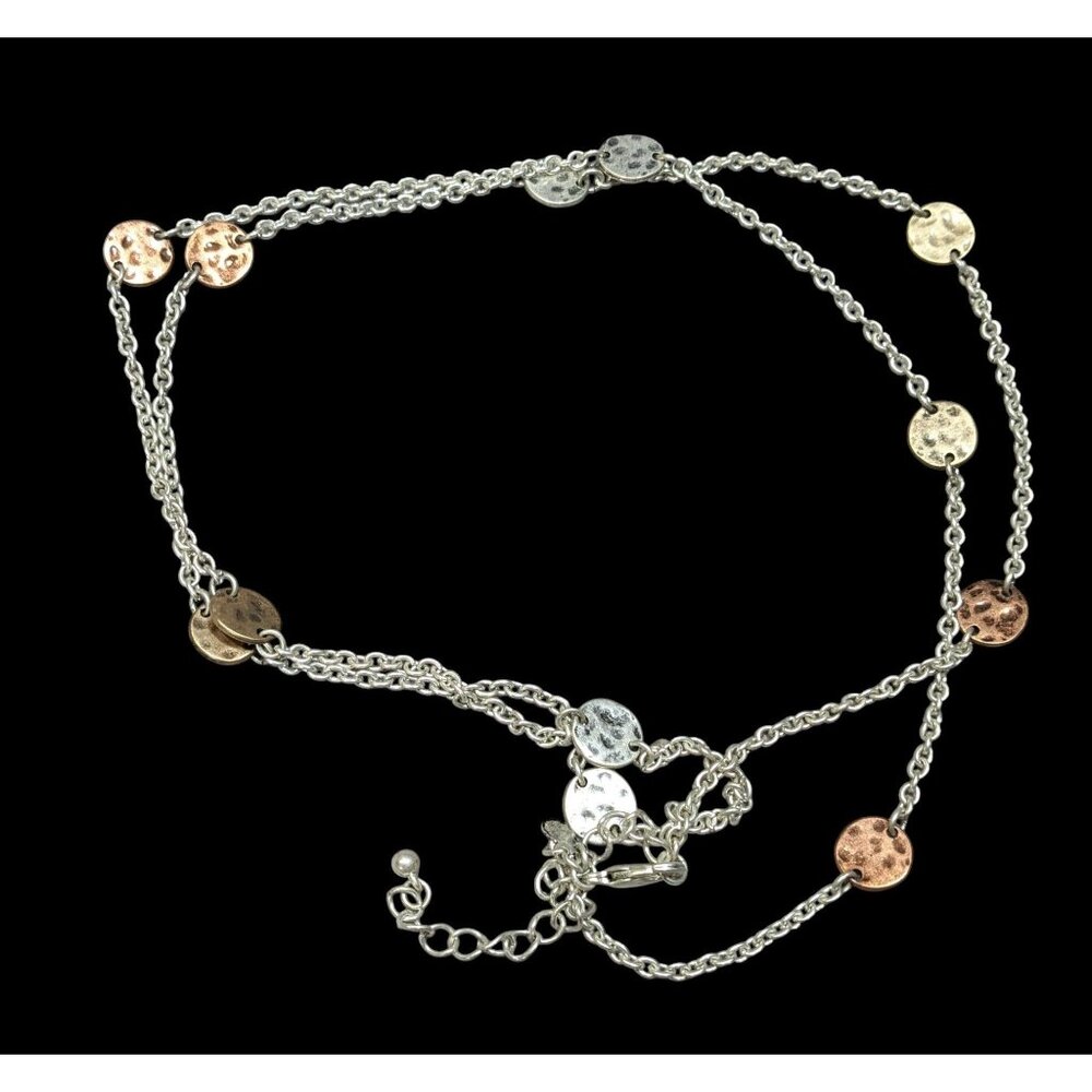 Premier Designs Brutalist Hammered Coin Station Necklace